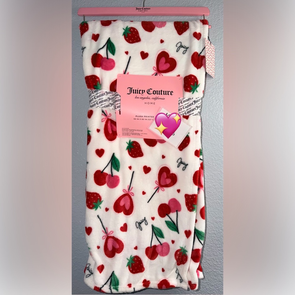 Juicy Couture Cherry Strawberry Heart Throw